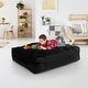 preview thumbnail 3 of 12, 57 x 57 Inch Crash Pad Sensory Mat with Foam Blocks and Washable Velvet Cover - 57" x 57" x 13" (L x W x H) Black