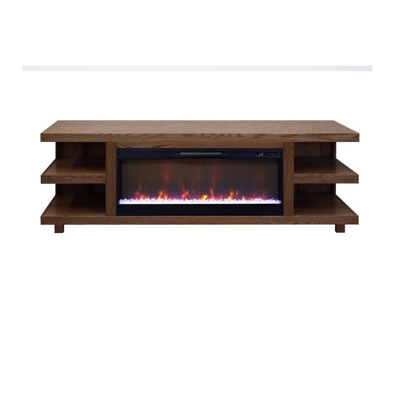 Bridgevine Home Laurel Canyon 82 inch Fireplace TV Stand for TVs up to 90 inches, Minimal Assembly