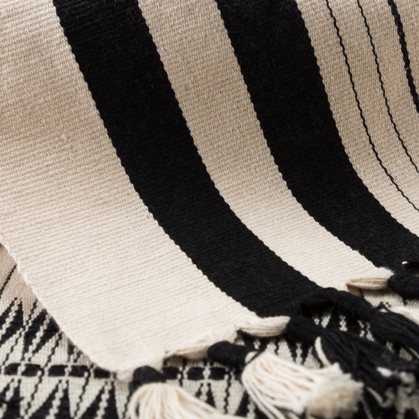 Black and white sales tribal throw blanket