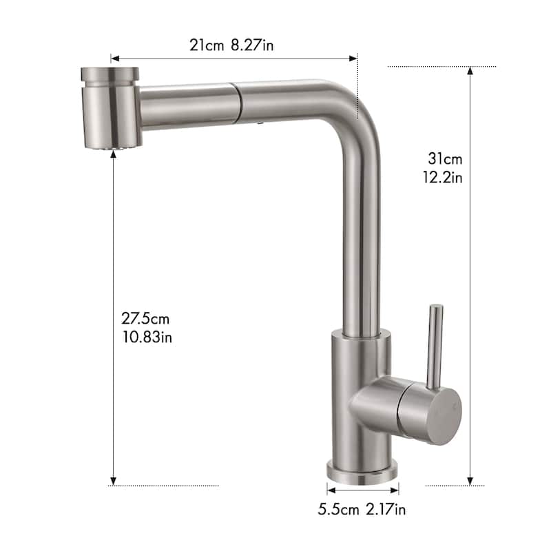 Single Handle Kitchen Faucet with Pull Out Spray