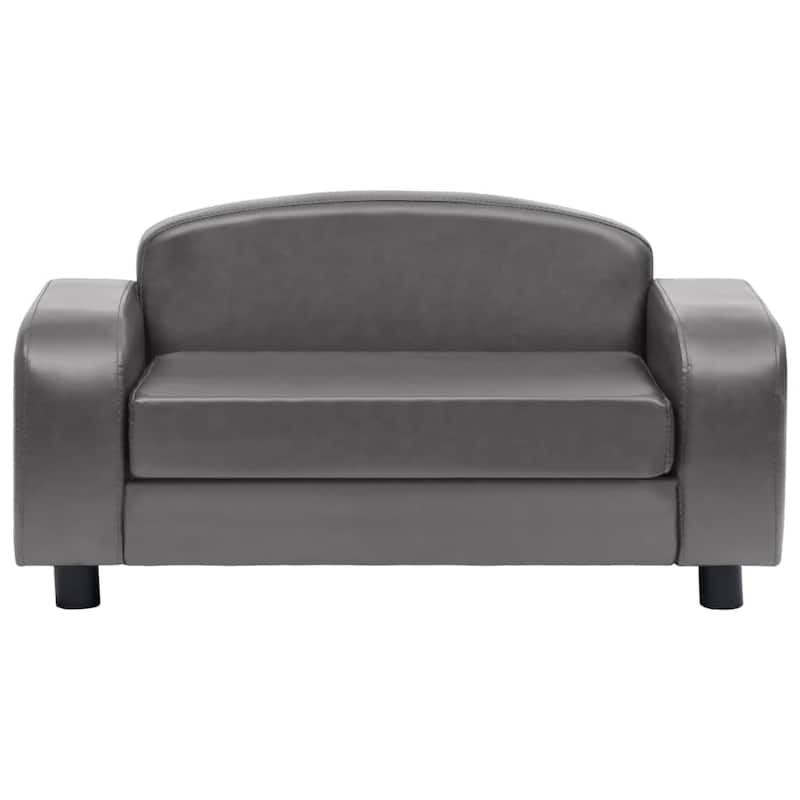 vidaXL Dog Sofa Gray 31.5"x19.7"x15.7" Faux Leather