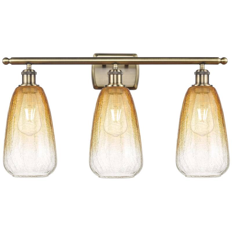 Innovations Lighting Endless Possibilities Ballston - Brookhaven Almond - 3 Light 26" Bath Vanity Light - Antique Brass/Amber
