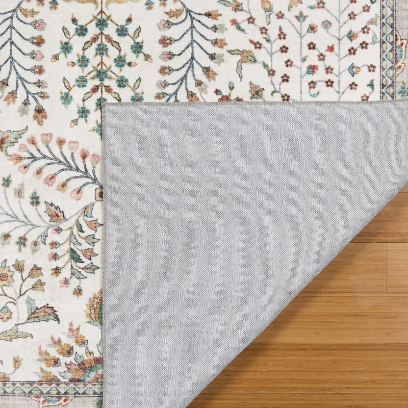 Licensed HGTV Everyday Chic Soft Flannel Zero Pile Printed Non-Slip Washable Indoor Area Rug