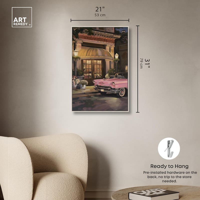 Classic Car Store Visit Canvas by Art Remedy