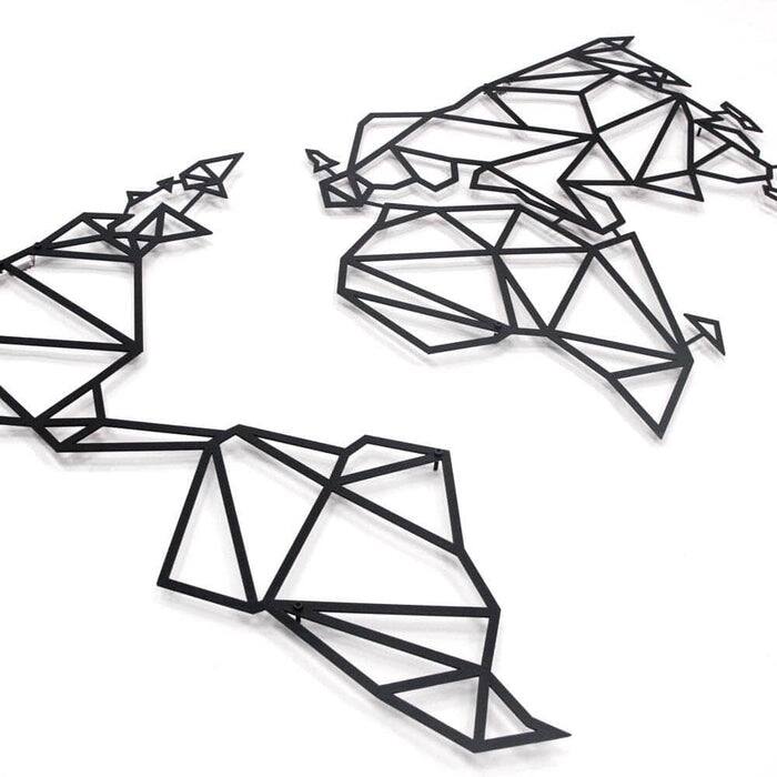 World Map Metal Wall Art- Home Office Living Room Decor, XX Large