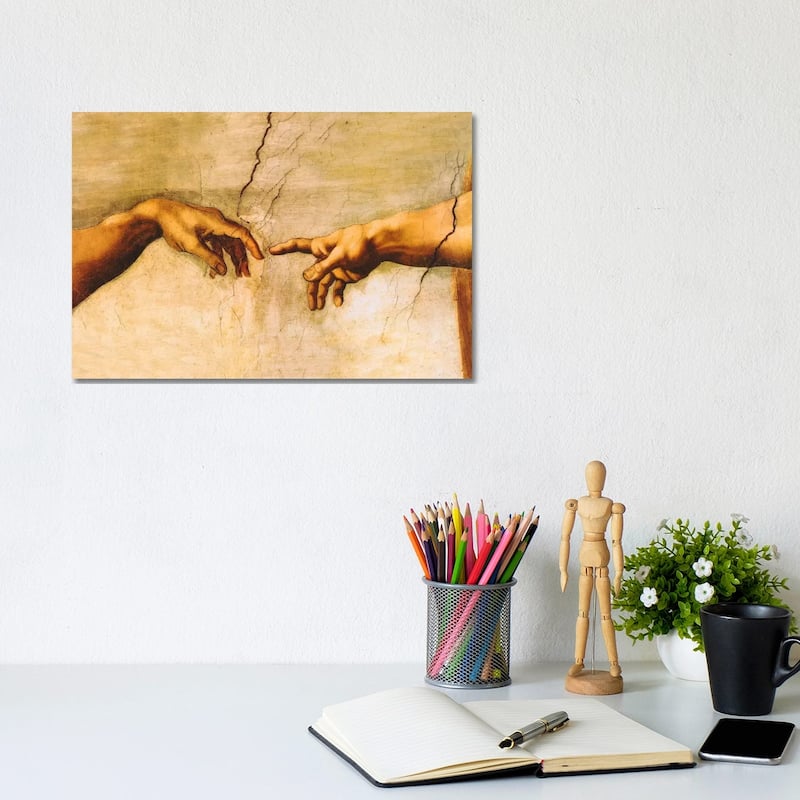 iCanvas "The Creation of Adam, C.1510" by Michelangelo Canvas Print - 8x12x0.75