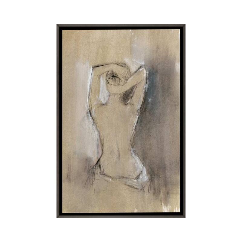 iCanvas "Contemporary Draped Figure I" by Ethan Harper Framed - Charcoal - 26x18