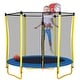 preview thumbnail 7 of 7, 5.5FT Trampoline for Kids - 65" Outdoor & Indoor Mini Toddler Trampoline with Enclosure, Basketball Hoop and Ball Included