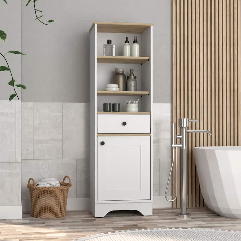 Linen Cabinet With One Drawer And One Cabinet