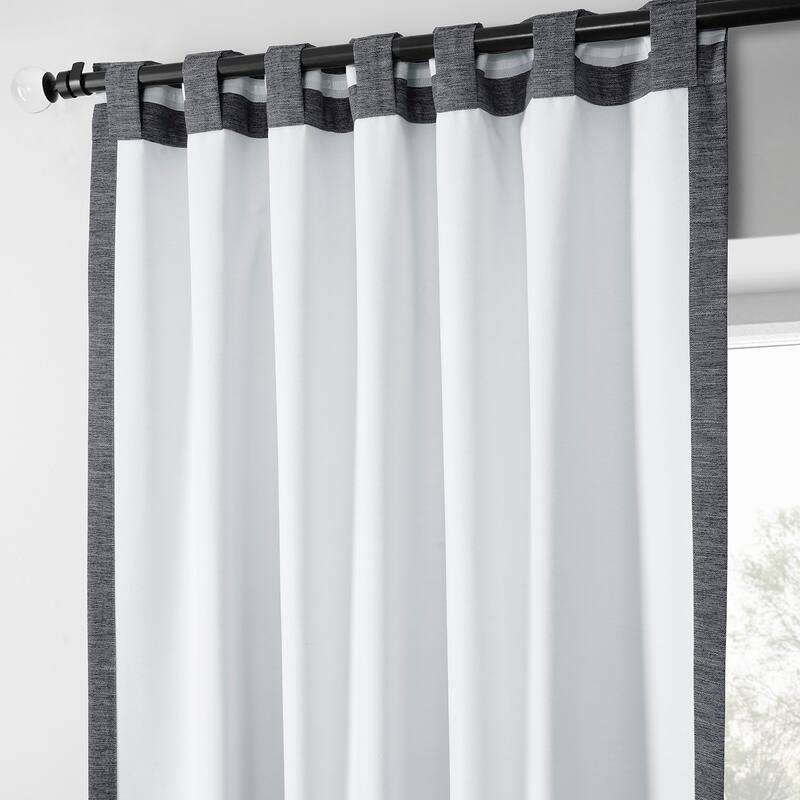 Exclusive Fabrics Boho Chic Faux Linen Blackout Curtains for Bedroom & Living Room Curtains - 2 Panel Drapes