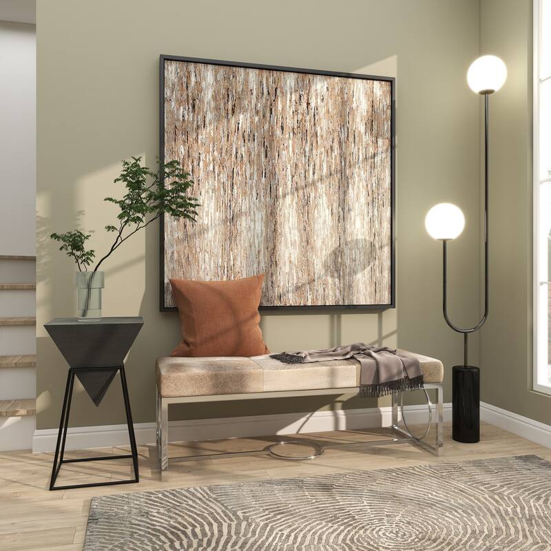 Minimalist Wood Inverted Pyramid Geometric Accent Table with Metal Stand - White or Black