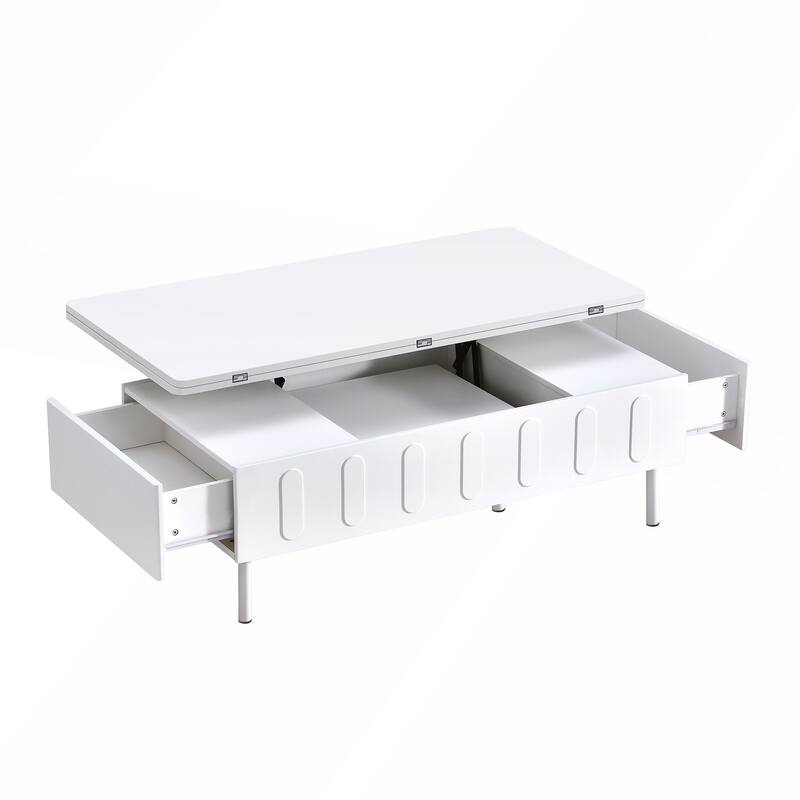 Modern Lift-Top Coffee Table with 2 Drawers