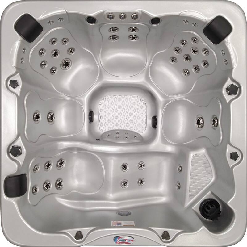 American Spas 6-Person 56-Jet Premium Acrylic Lounge Spa Standard Hot Tub with Sound System and LED Waterfall