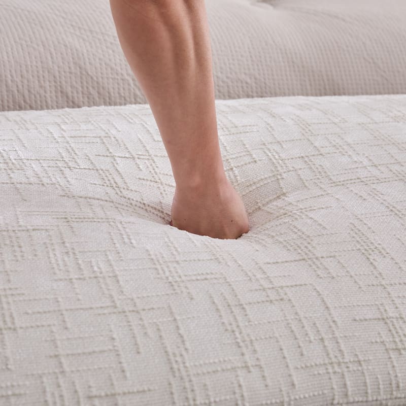 83.1"Wide Modern Upholstered End of Bed Bench with Armrests, Chenille Chaise Lounge Couch with 2 Bolster Pillows