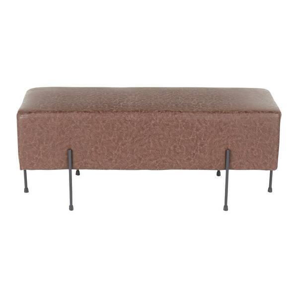slide 15 of 15, Strick & Bolton Blythe Upholstered Bench - N/A Espresso Faux Leather