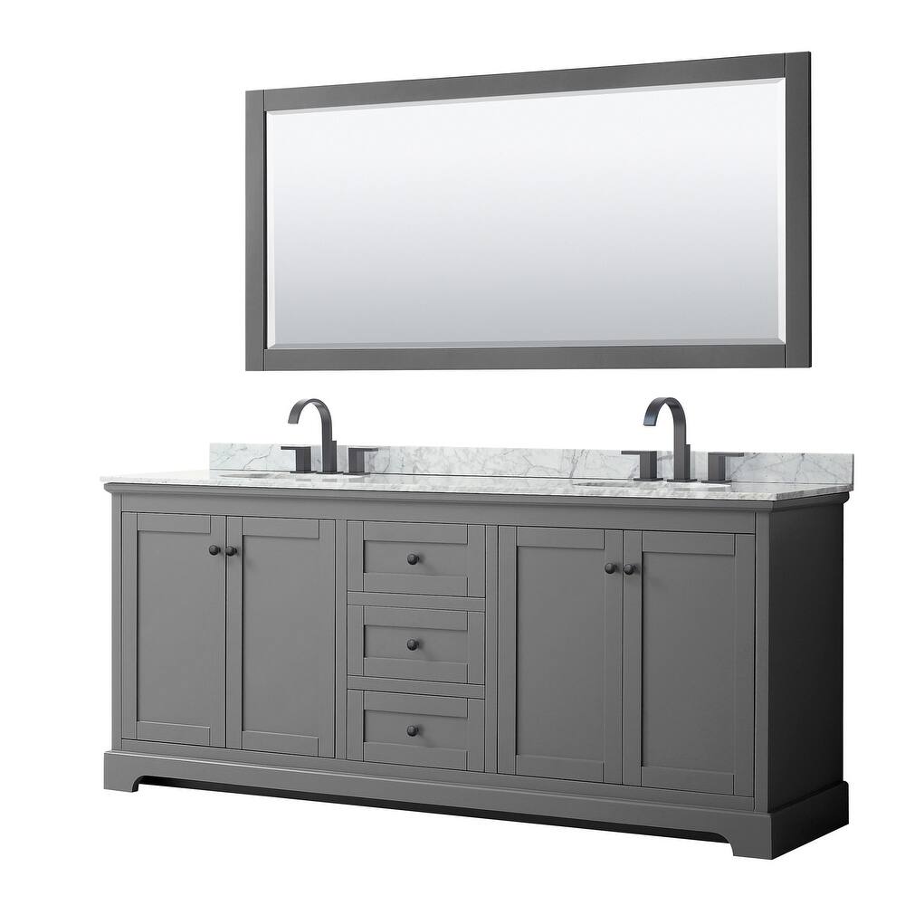 Wyndham Collection Avery 80" Free Standing Double Basin Vanity Set