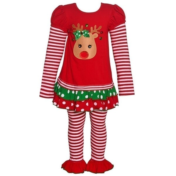 Kristins Great Finds Exclusive Christmas Pajamas Girls 2 Pc Top And Pants Ruffles Christmas Tree Applique Baby Baby Girls