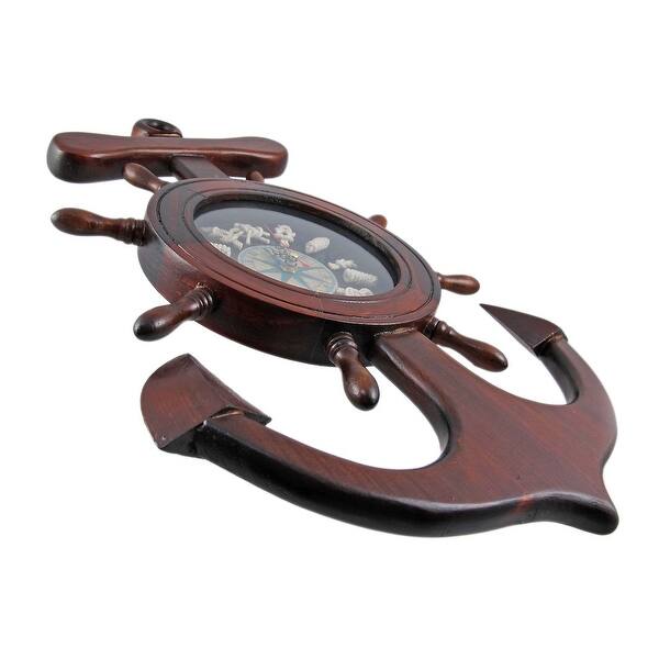 Wooden Ships Wheel Anchor Sailors Knot Wall Clock Overstock 16962764