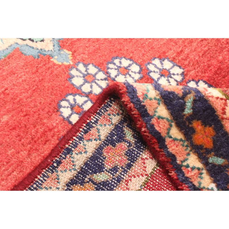 ECARPETGALLERY Hand-knotted Melis Vintage Dark Red Wool Rug - 2'4 x 6'3