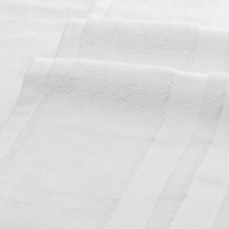 Set of 2 Cotton Bath Towels, Soft, Highly Absorbent and Quick Dry Towels Bathroom, Gym, SPA, Yoga 28" x 56" - White