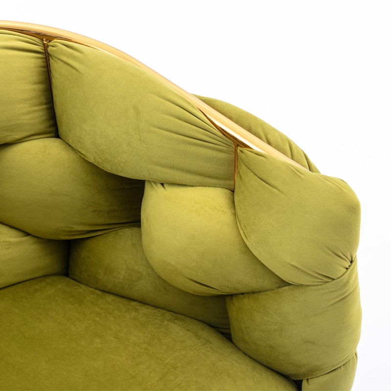 Shubert Glam Velvet Woven Accent Chair by GDFStudio - 28.70"L x22.20"W x 29.50"H