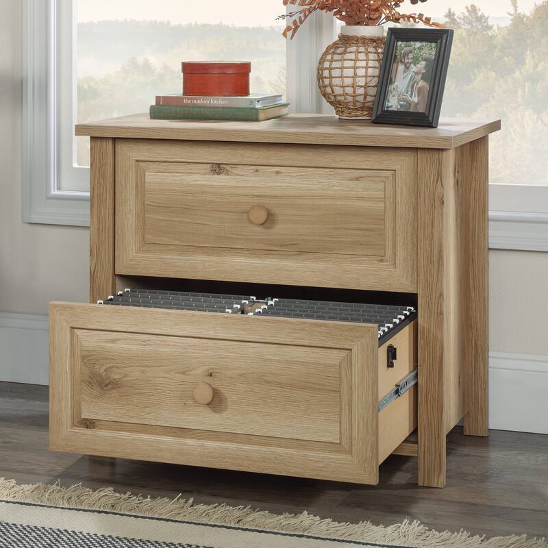 Farmhouse Brown 2-Drawer File Cabinet for Letter Legal Files Home Office Storage