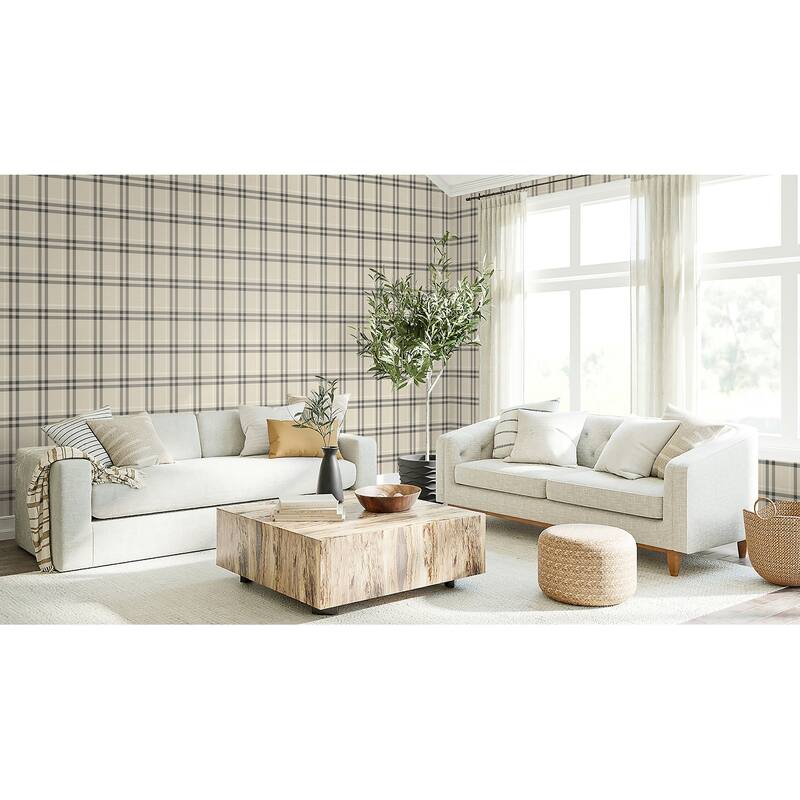 Seabrook Designs Calverlay Plaid Prepasted Wallpaper