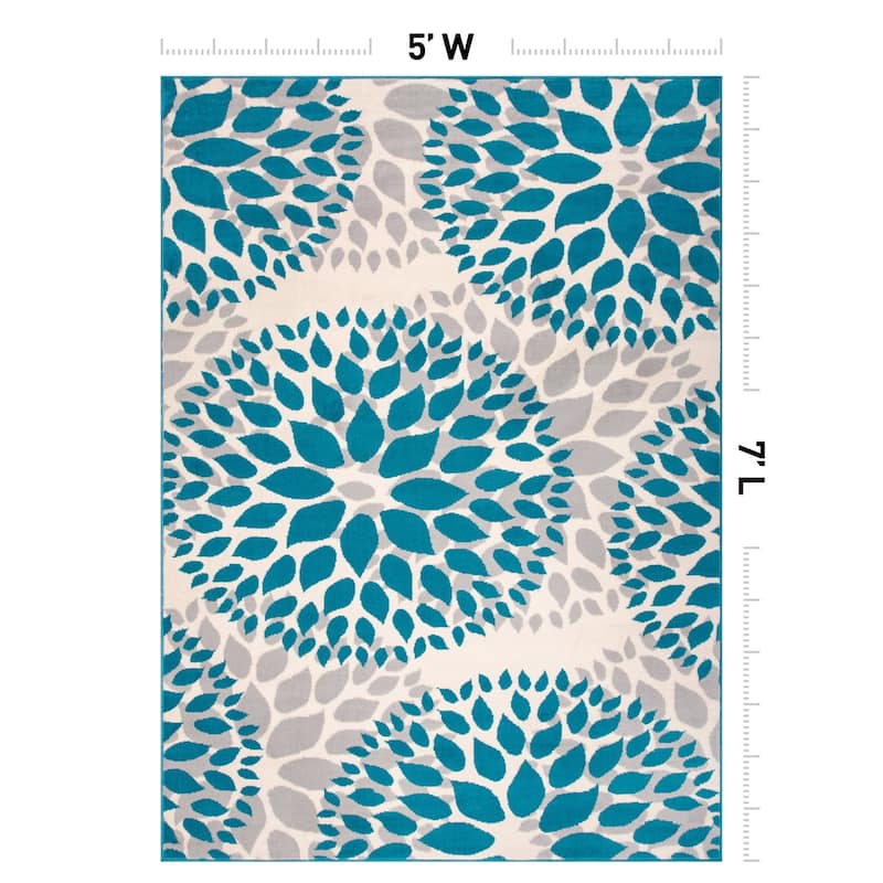 World Rug Gallery Modern Floral Circles Area Rug