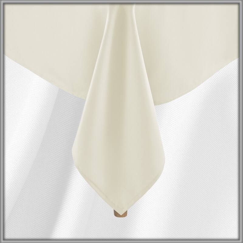 60 x 102in Rectangular Polyester Tablecloth Ivory