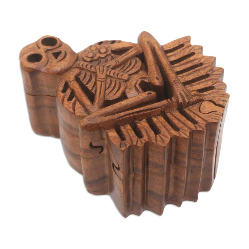 Novica Handmade Bare Bones Wood Puzzle Box