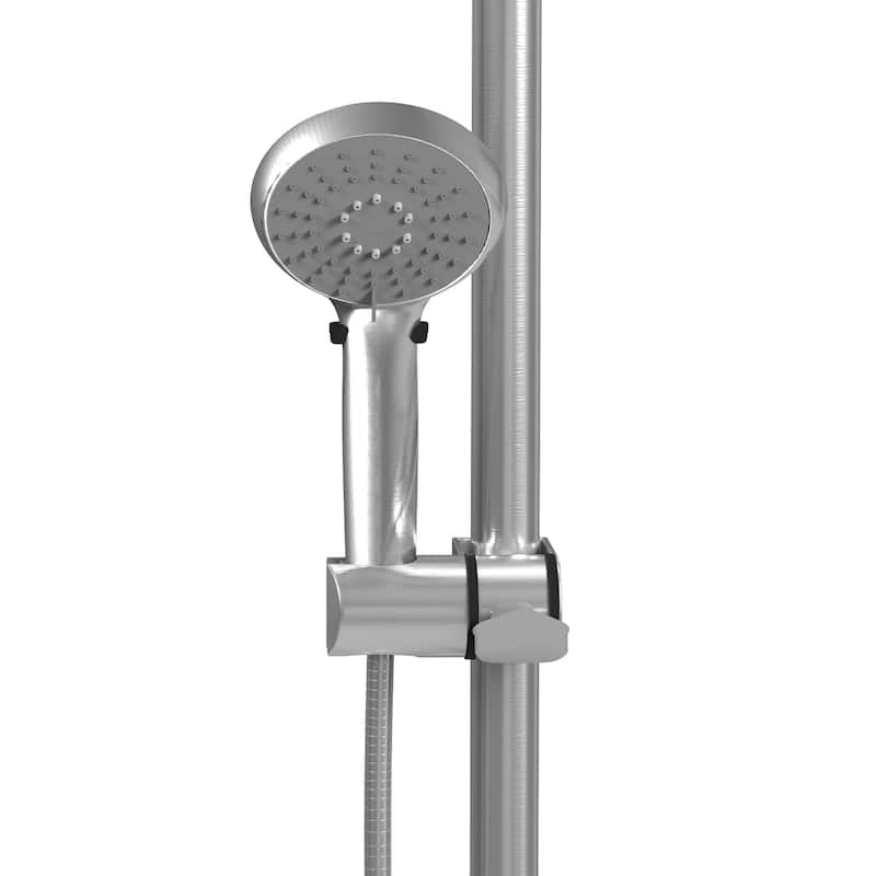 ErgoSlideBar Soft Grip 32mm Diameter ADA Compliant 500 lb Weight Capacity Slide Bar and Handshower Right Brushed Stainless Steel
