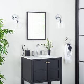 SAFAVIEH Lighting Rozsika Wall Sconce - 8" x 9.5" x 11.5" - Chrome/Clear - 10Wx8Dx12H