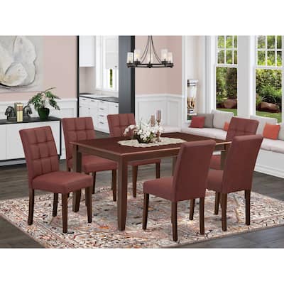 East West Furniture Kitchen Set Includes a Rectangle Dining Table and Chairs, Mahogany (Pieces Options)