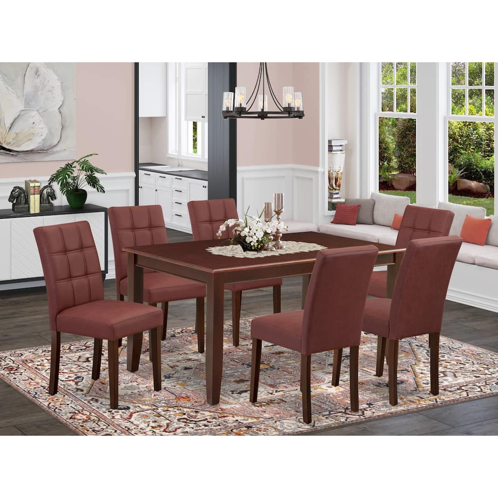 East West Furniture Kitchen Set Includes a Rectangle Dining Table and Chairs, Mahogany (Pieces Options)