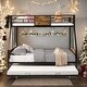 preview thumbnail 2 of 6, Twin Over FULL Metal Bunk Bed with Trundle 2 - Side Ladder and Full-Length Guardrail