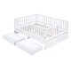 preview thumbnail 15 of 19, Full Size Daybed with Fence Guardrails and 2 Drawers