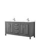preview thumbnail 52 of 67, Daria 72 Inch Double Vanity, Cultured Marble Top Dark Gray, Chrome Trim, White Cultured Marble Top