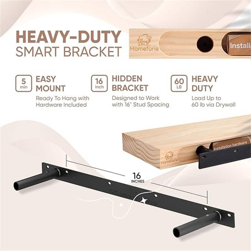 Farmhouse Floating Shelves - 6.5"D x 36"W x 1.75"H