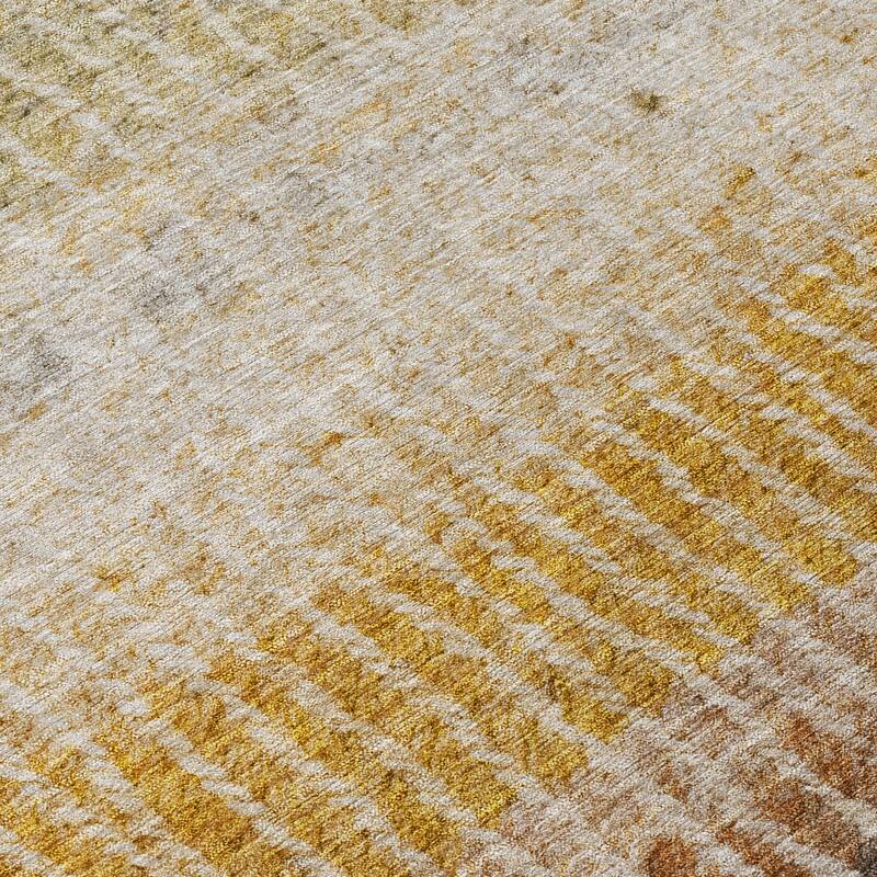 Machine Washable Indoor/ Outdoor Contemporary Stripes Chantille Rug