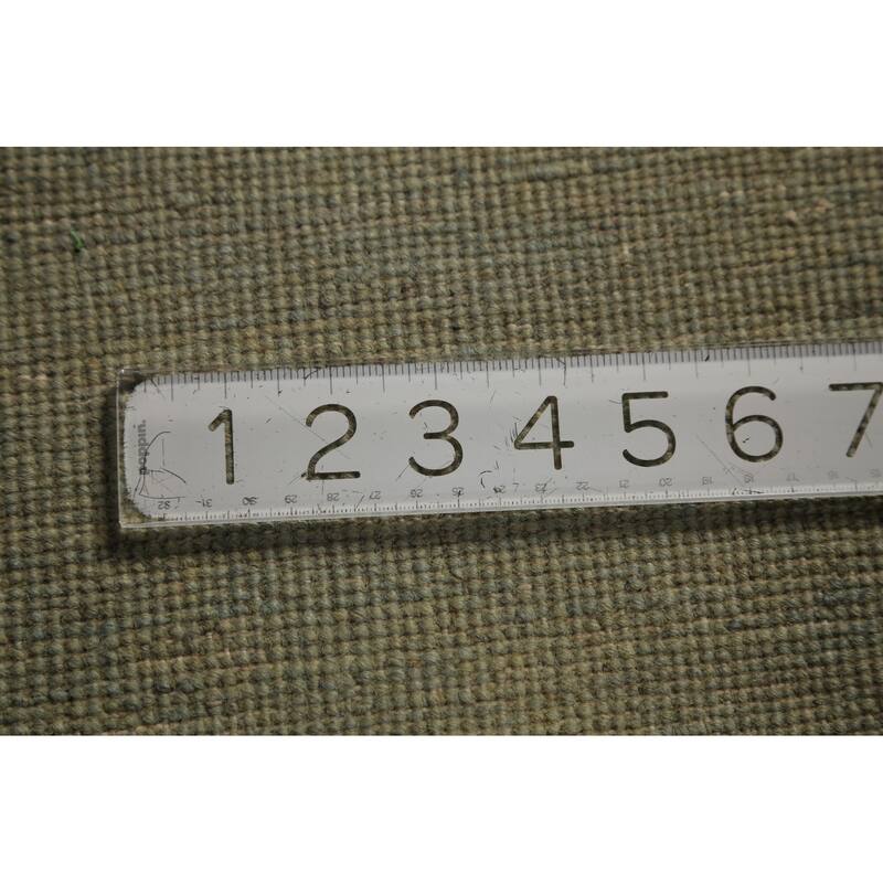 Green Gabbeh Modern Runner Rug Hand-Knotted Wool Carpet - 2'9" x 9'8"