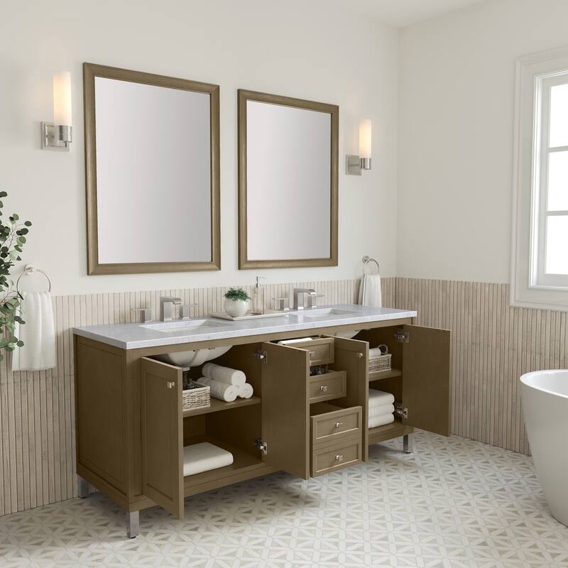 James Martin Vanities 503-V72-3CAR Chicago 72" Free Standing Double