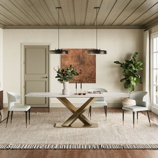 Modern Matte Sintered Stone Dining Table - Bed Bath & Beyond - 40031586