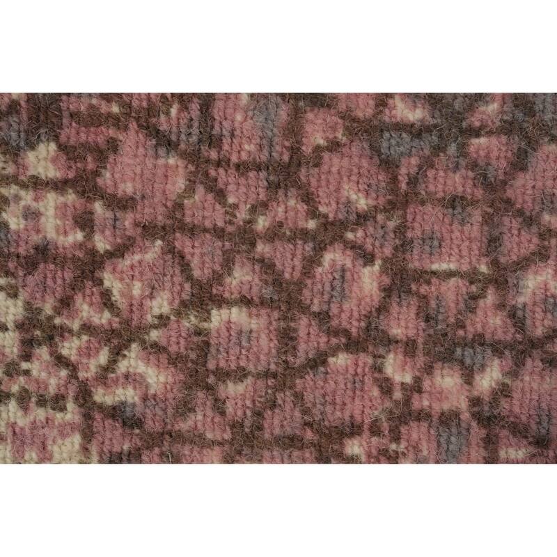 Hand Knotted Oriental Viscose Silk Carpet Modern Pictorial Pink Abstract Area Rug - 7' 9'' X 5' 4''