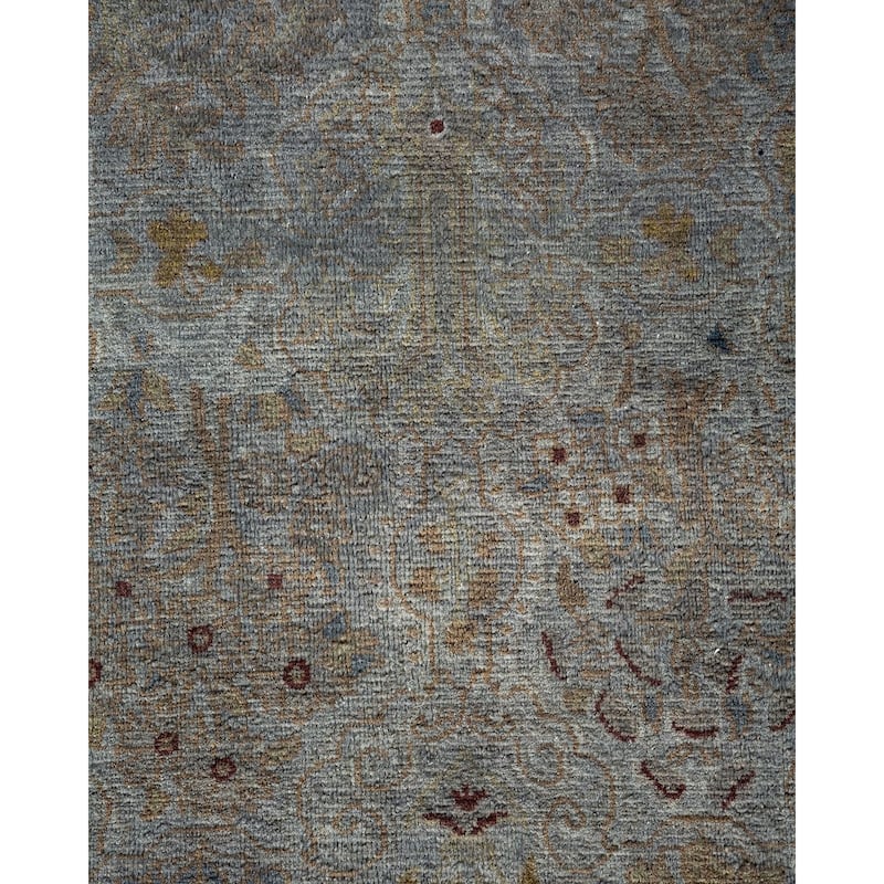 Overton Hand Knotted Wool Vintage Inspired Modern Contemporary Overdyed Gray Runner Rug - 2' 6" x 12' 3"
