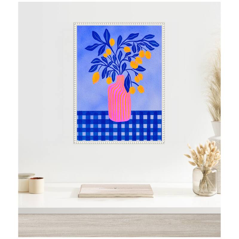 Kate and Laurel Sylvie Vibrant Still-life Framed Canvas by Nikita Jariwala