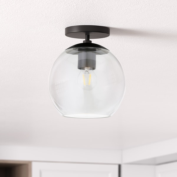 slide 2 of 62, Bartlett Semi Flush Mount Ceiling Light Matte Black with Clear Glass
