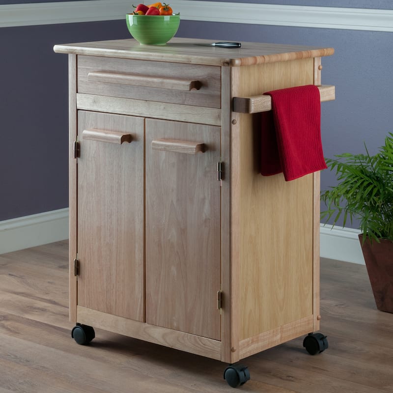 Hackett Kitchen Cart, Natural - 26.9 x 18.2 x 34.3 inches