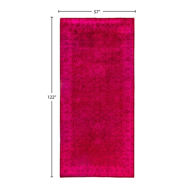 Overdyed One-of-a-Kind Hand-Knotted Area Rug - Pink - 4' 9" x 10' 2"