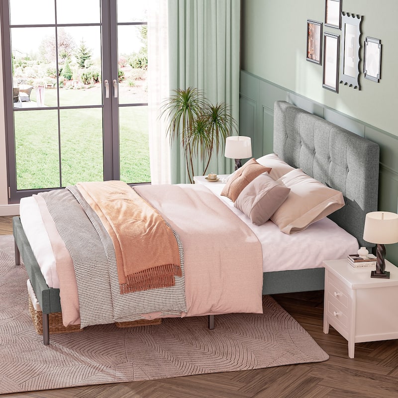 Modern Wooden Bed Frame With Headboard