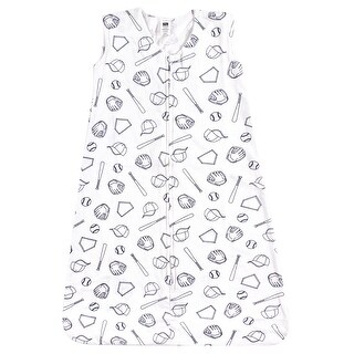 Hudson Baby Infant Boy Cotton Sleeveless Wearable Sleeping Bag, Sack, Blanket, Baseball